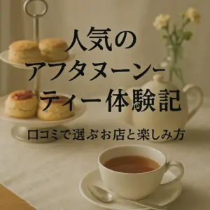 三段ティースタンドと紅茶カップが並ぶ、穏やかな午後のアフタヌーンティー風景