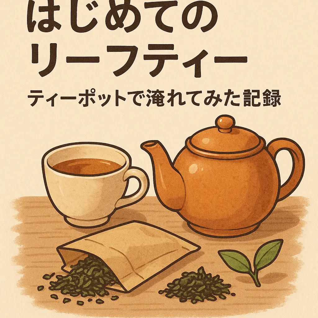 木製のテーブルに置かれた茶色のティーポットとカップ
