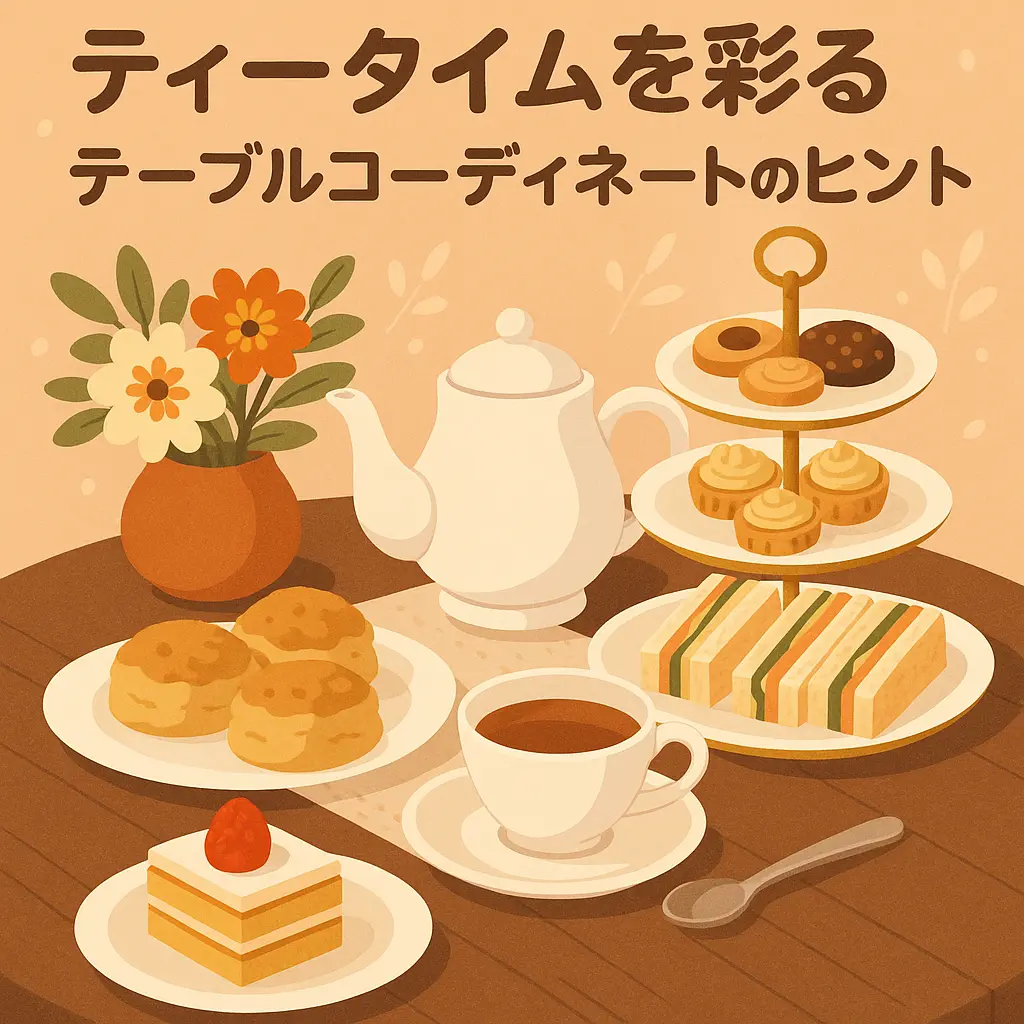 ティータイム用にコーディネートされたテーブル